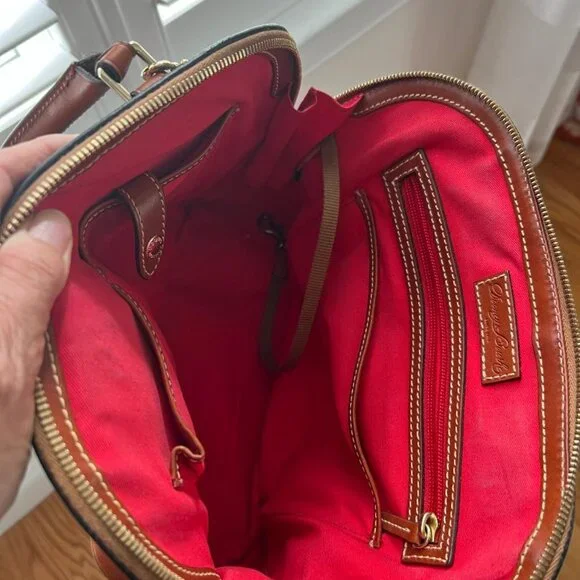 Pebble Grain Leather Zip Zip Dooney & Bourke Satchel